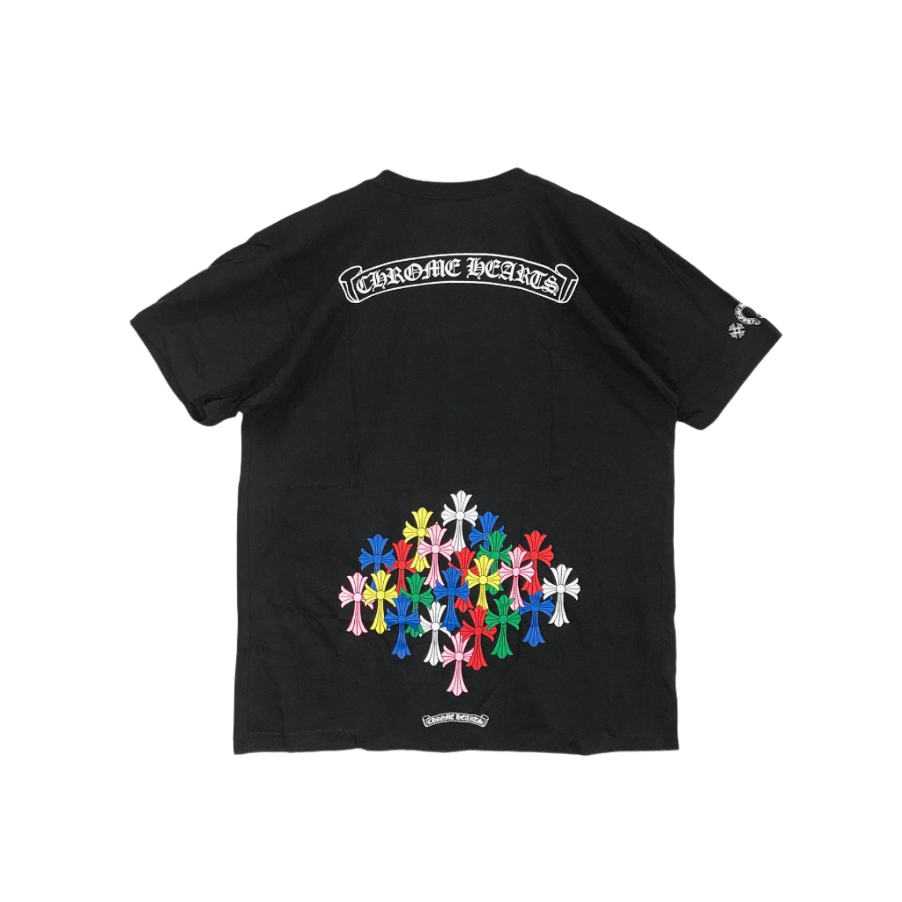 Chrome Hearts Multi Color Cross Scroll Logo Sleeve T-shirt