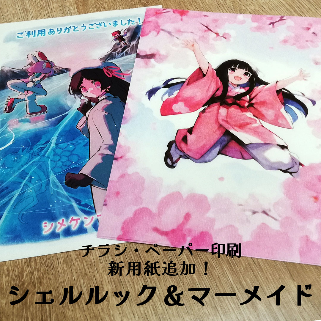 用紙オプション追加のお知らせ（シェルルック・マーメイド）｜シメケン