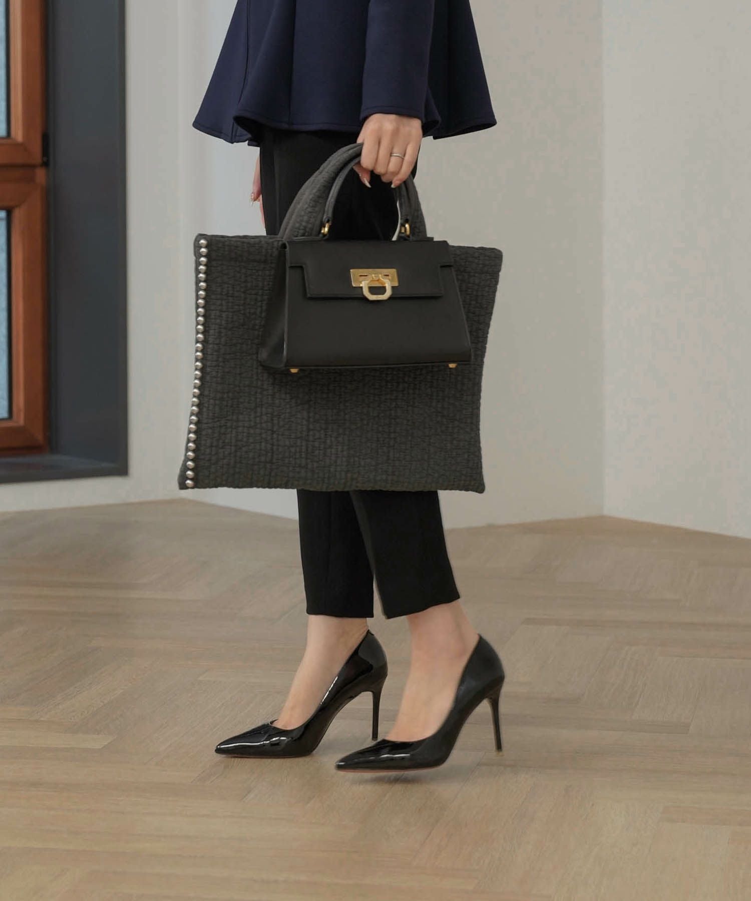 パールトリム ヌビ バッグ ラージ HUIT 全5色｜hit932-0001【15