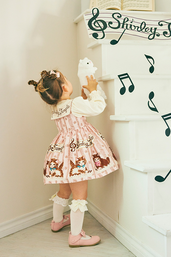 美品】シャーリーテンプル 猫と音符の半袖ワンピース ♡2024.9.20発売