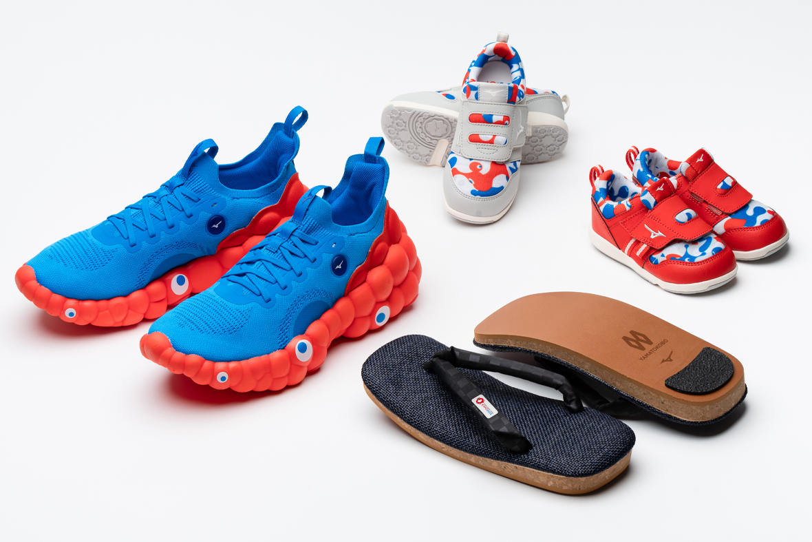 ミズノ」から大阪・関西万博公式キャラクターのミャクミャクを使用した