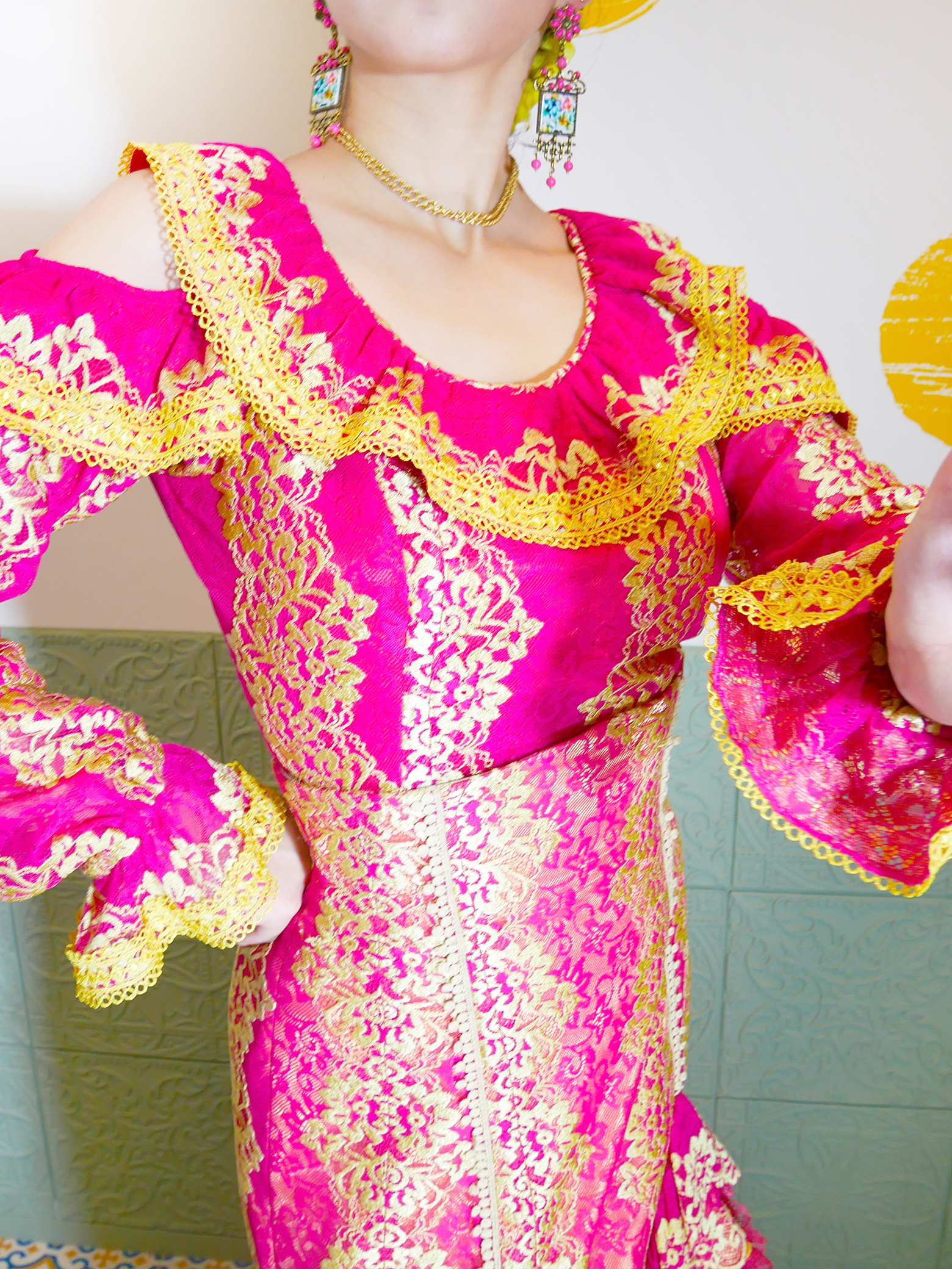 Sonia SONIA JOHNES フラメンコブラウスサイズ3 、SからM Johnes