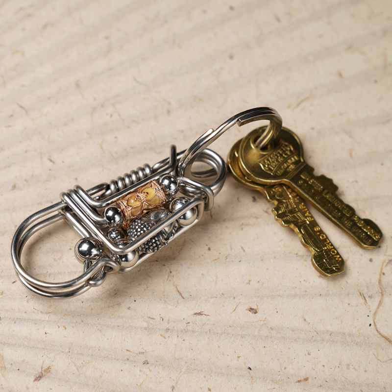 ステンレススチームパンクデザインカラビナ【キーホルダー