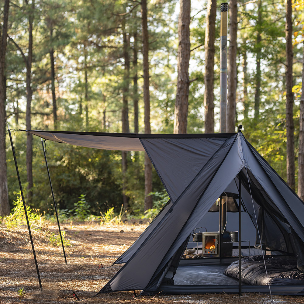 STOVEHUT 20 超軽量 パップテント | 前室あり 軍幕テント煙突穴付き