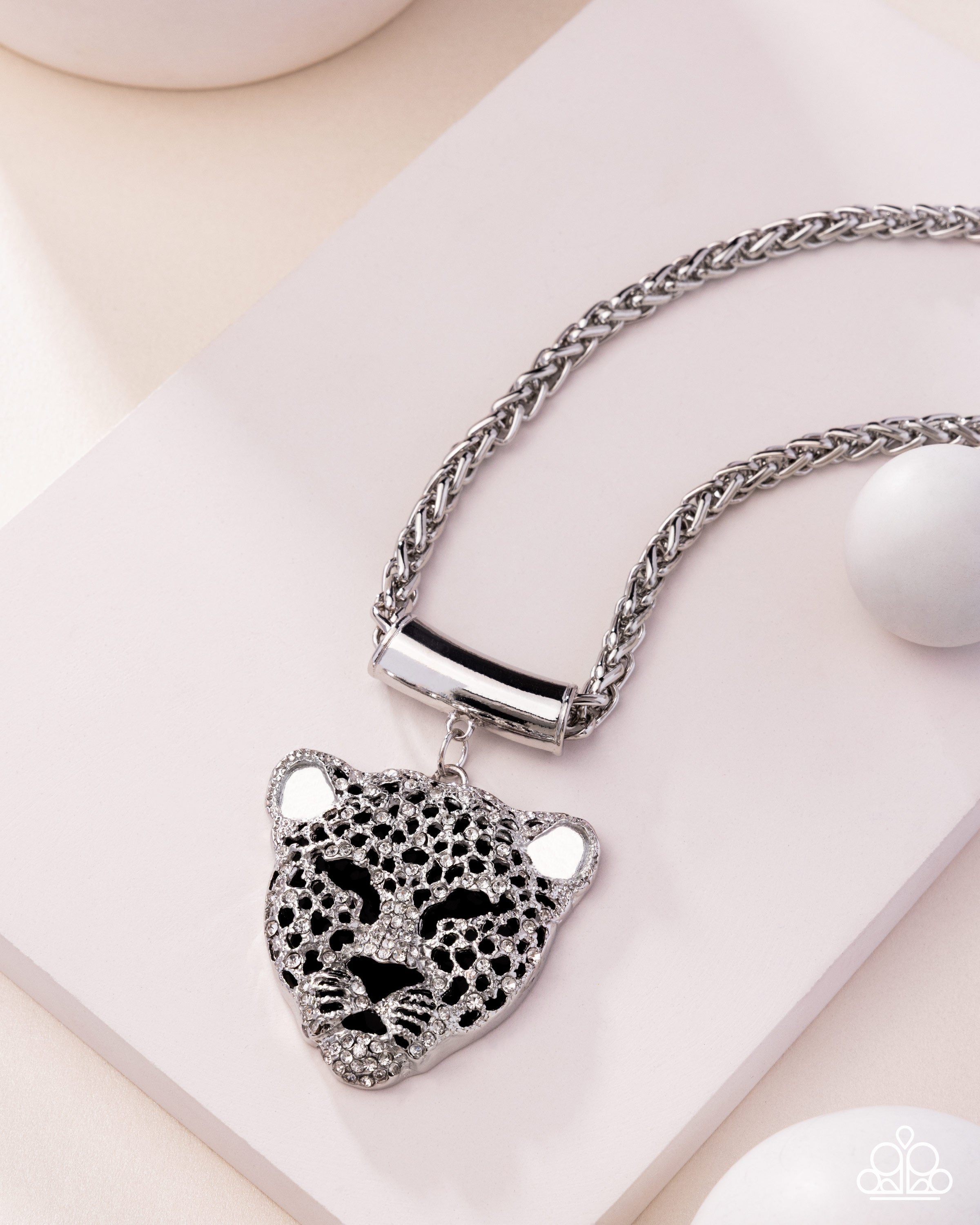 Leopard Luminescence - Black & Silver Leopard Necklace 2025