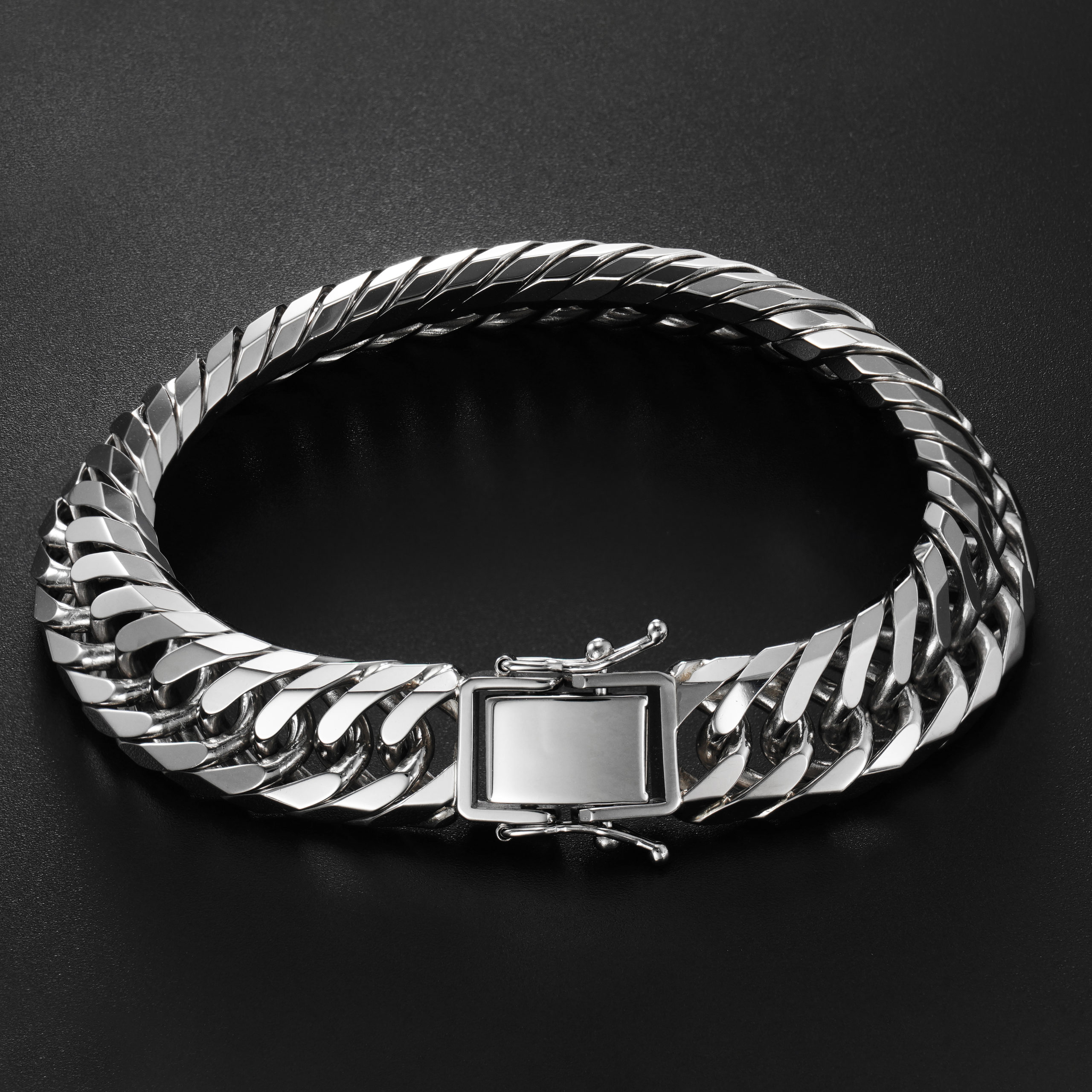 Pt850 プラチナ850 喜平ブレスレット 8面トリプル フラットカット 100g