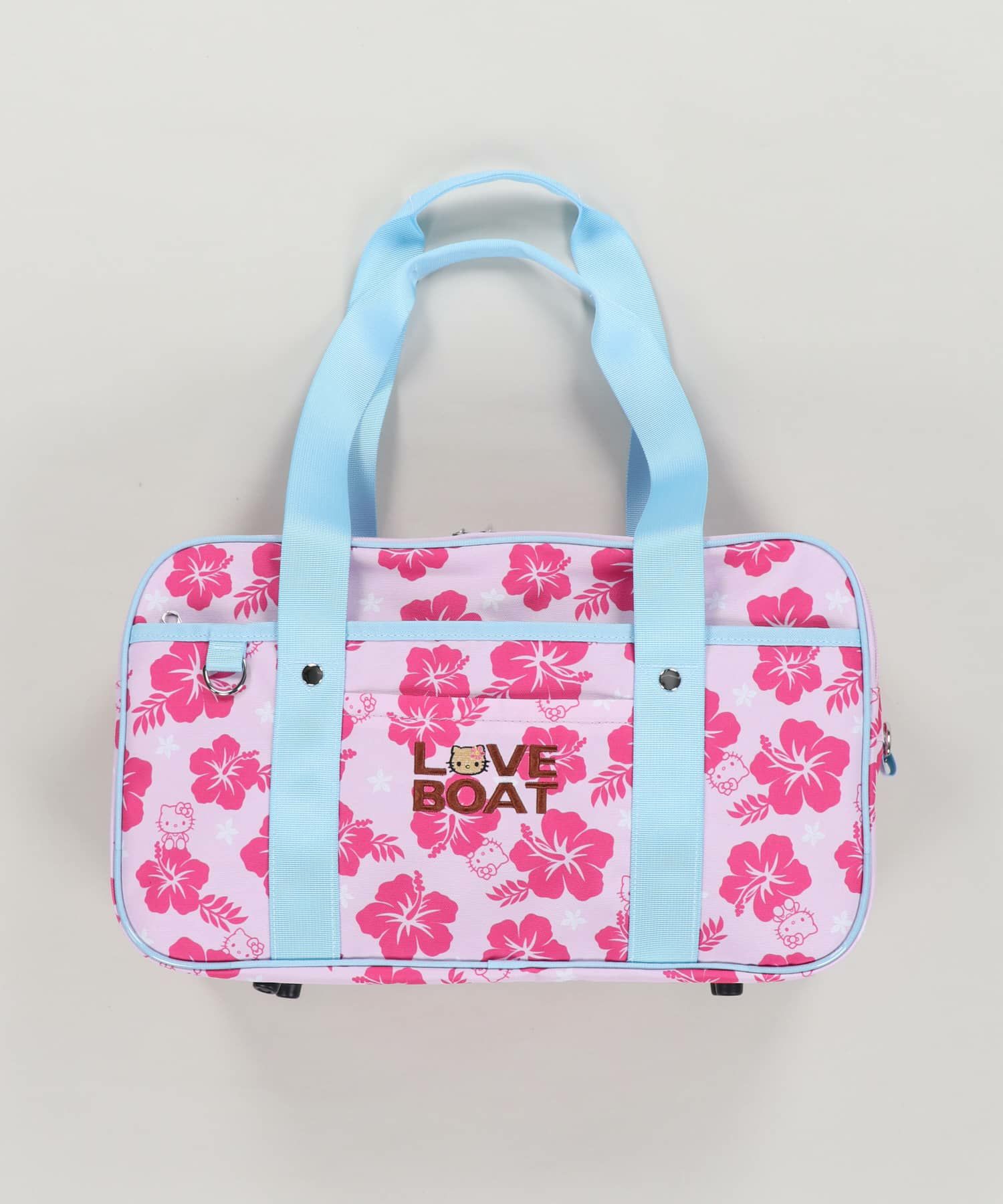 楽一番】 ハローキティ ヒョウ柄 ボストンバッグ エナメル カオハナ 楽