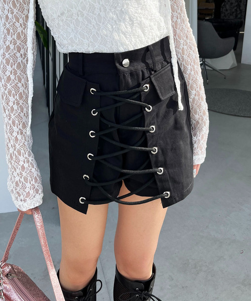ラップ付きレースアップショートパンツ｜SPIRALGIRL スパイラルガール