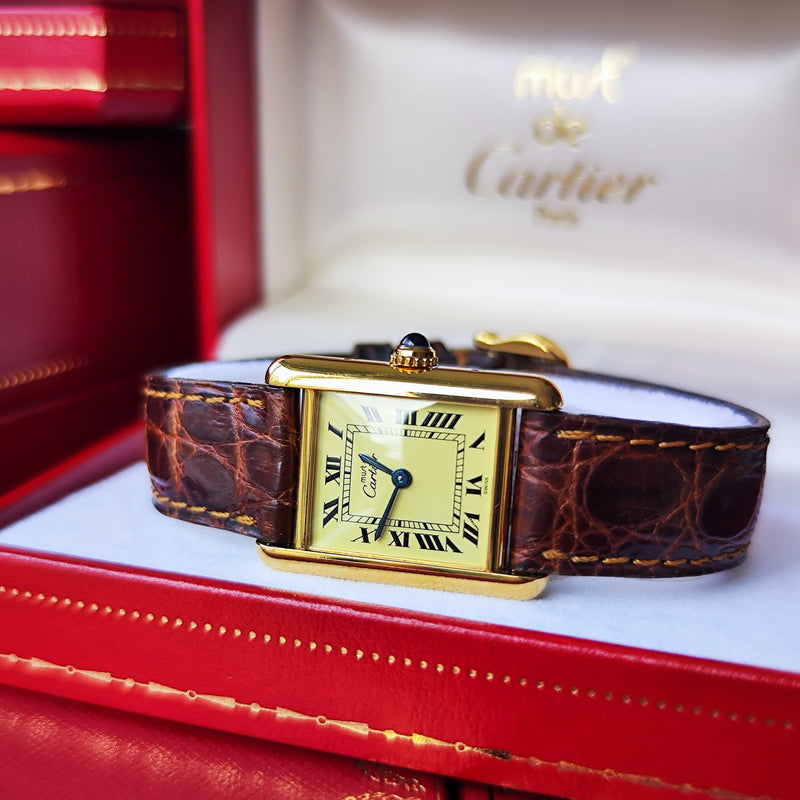 Cartier カルティエ マストタンク ヴェルメイユ ローマンダイヤル