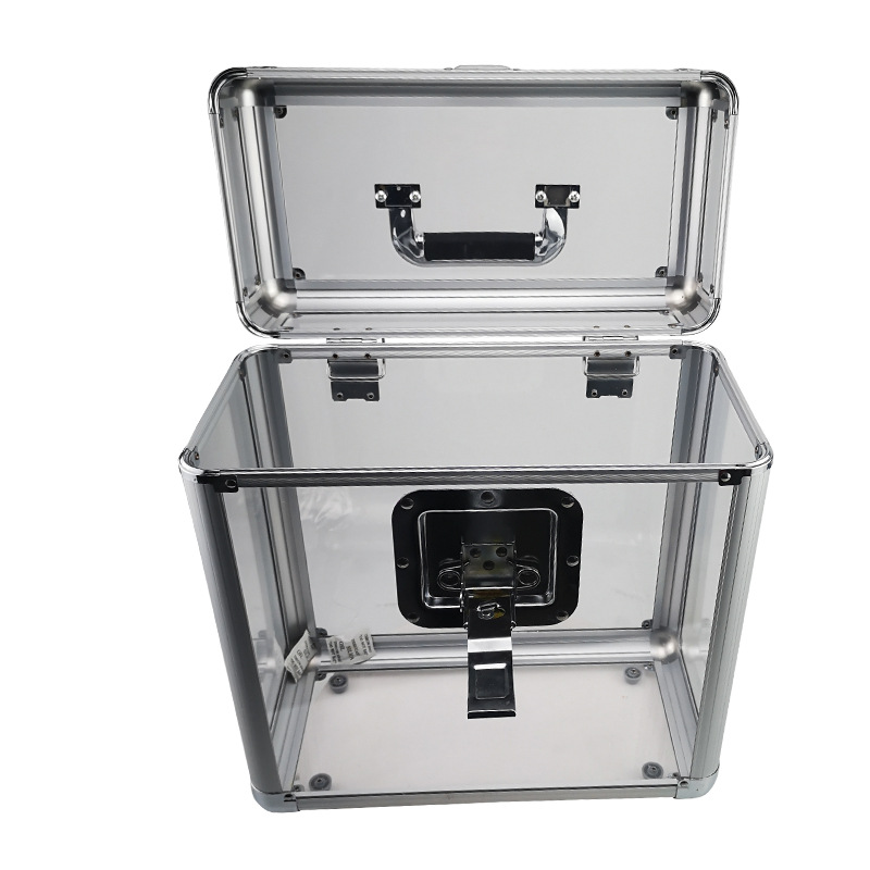 透明アクリル製ビニールレコード収納ボックス（アルミフレーム付き）