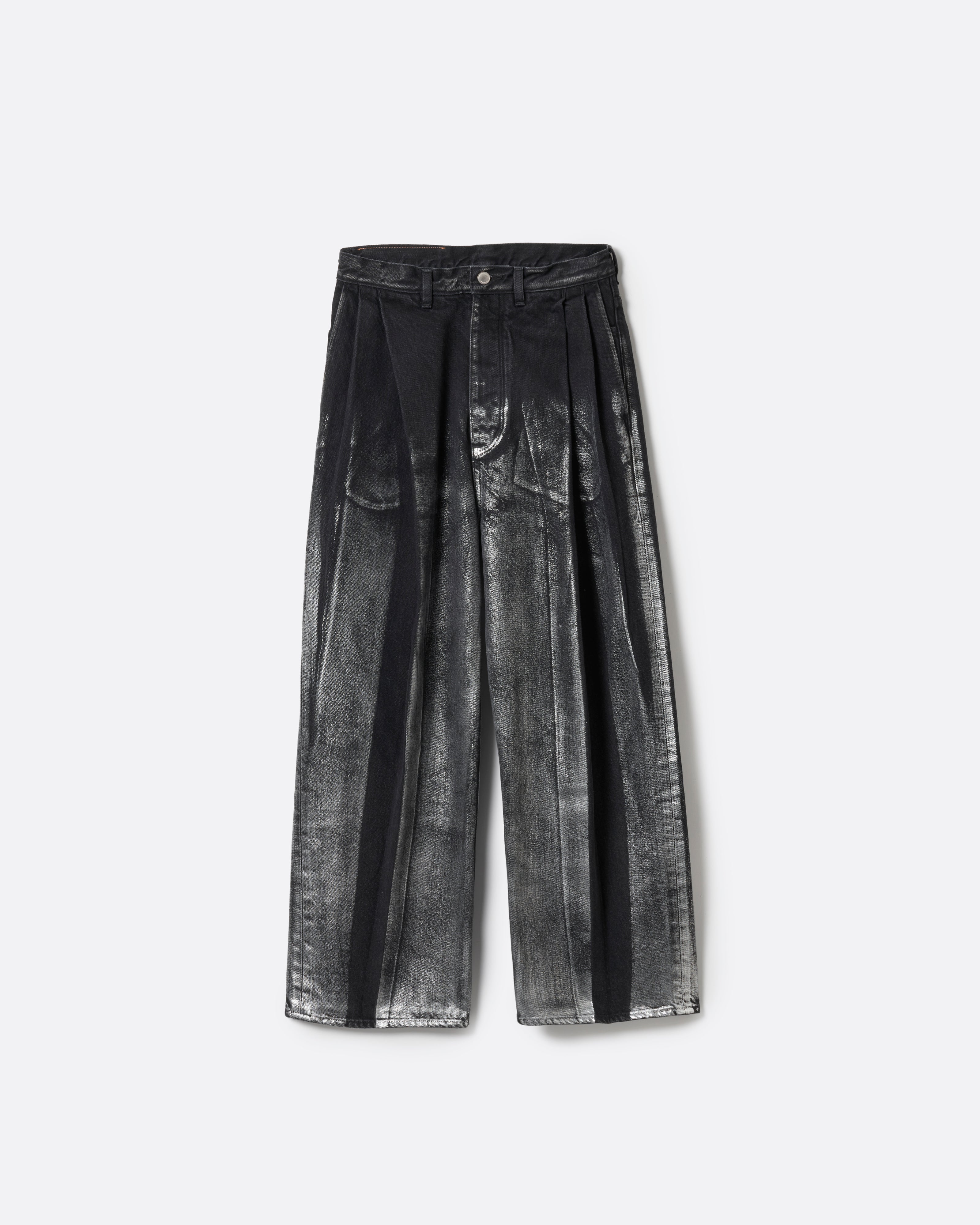 2TUCK WIDE DENIM PANTS -ENTASIS -II-【FOILED WASH BLACK】 – SUBLATIONS