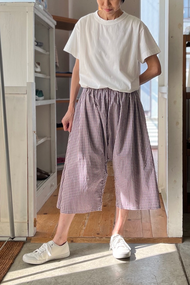 homspun 80/1 ギンガム ギャザーパンツ – SUSCON