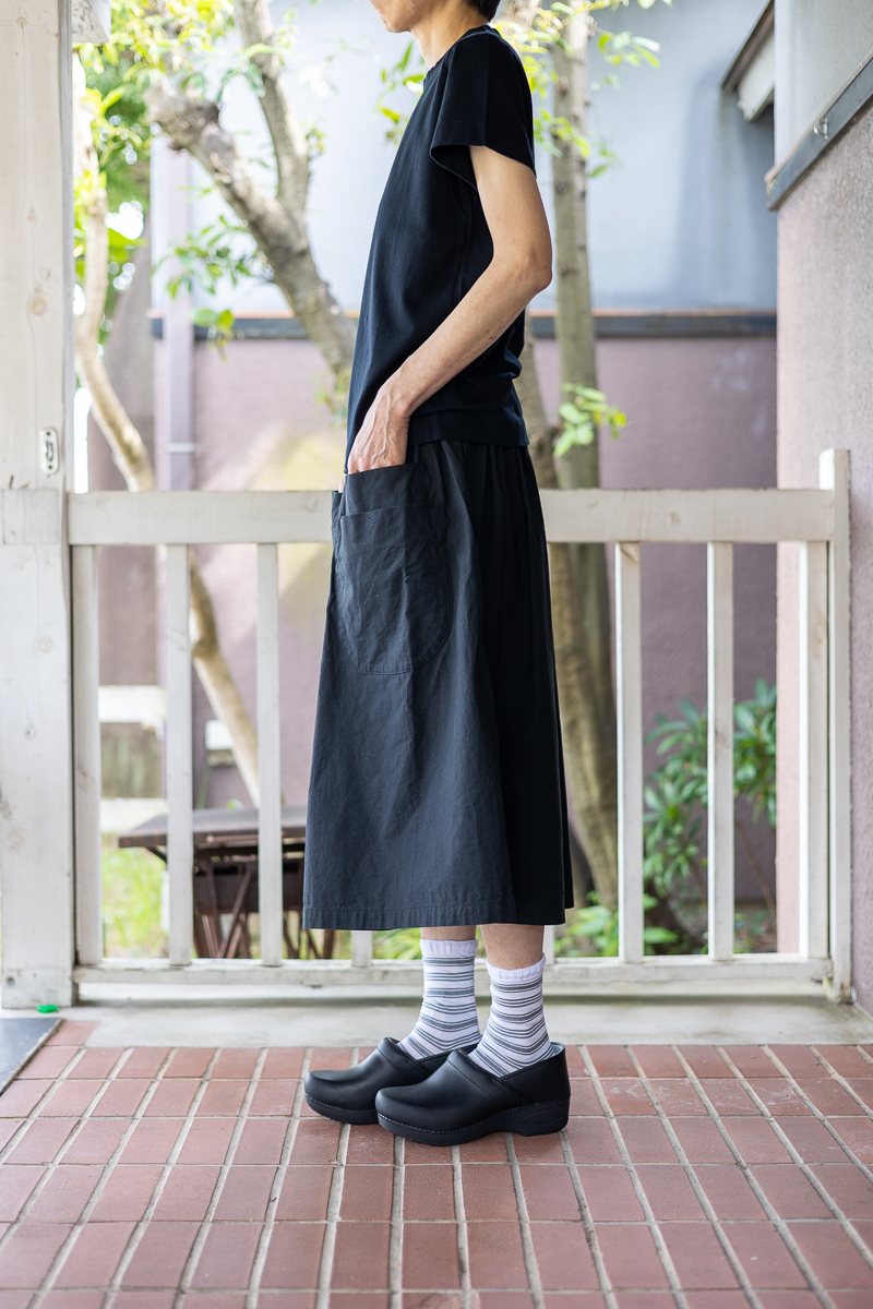 ホームスパンコーデュロイスカート白 ペチコート付き ホームスパン