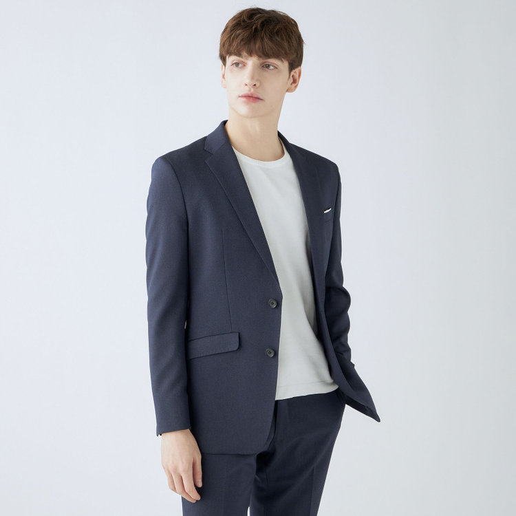 SLIM TAPERED_2】【年間】2釦シングルスーツ 0タック/ネイビー