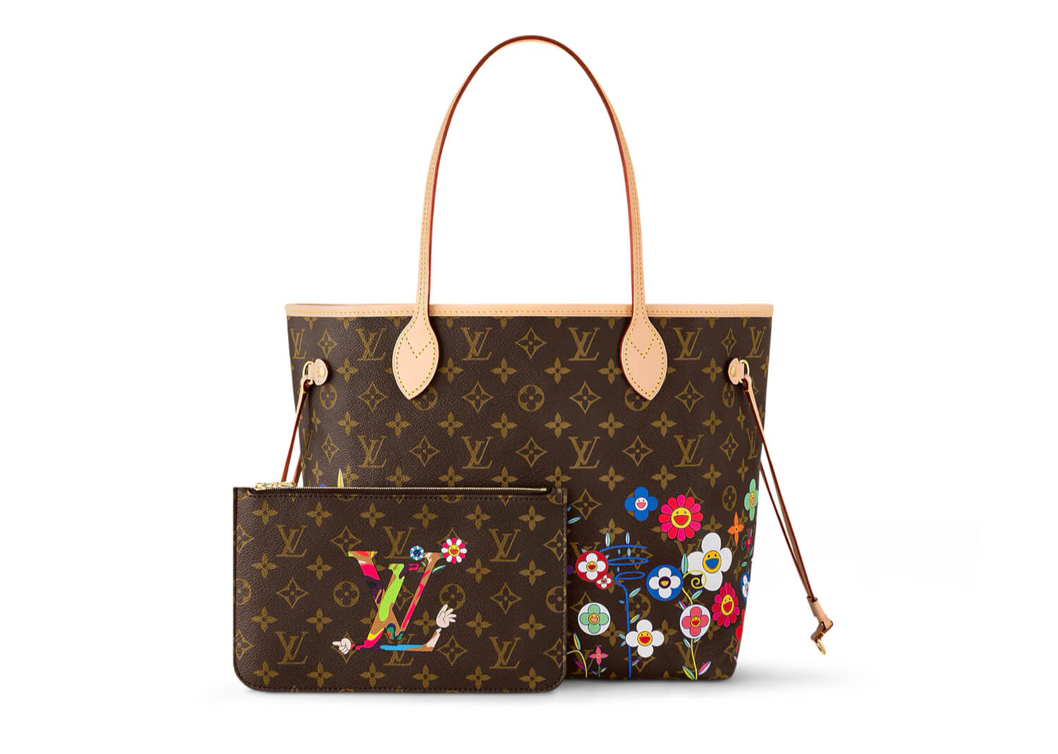 Louis Vuitton x Takashi Murakami Neverfull MM Superflat Monogram