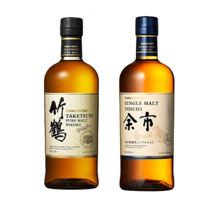 ニッカウイスキー2本セットA】竹鶴ピュアモルトとシングルモルト余市