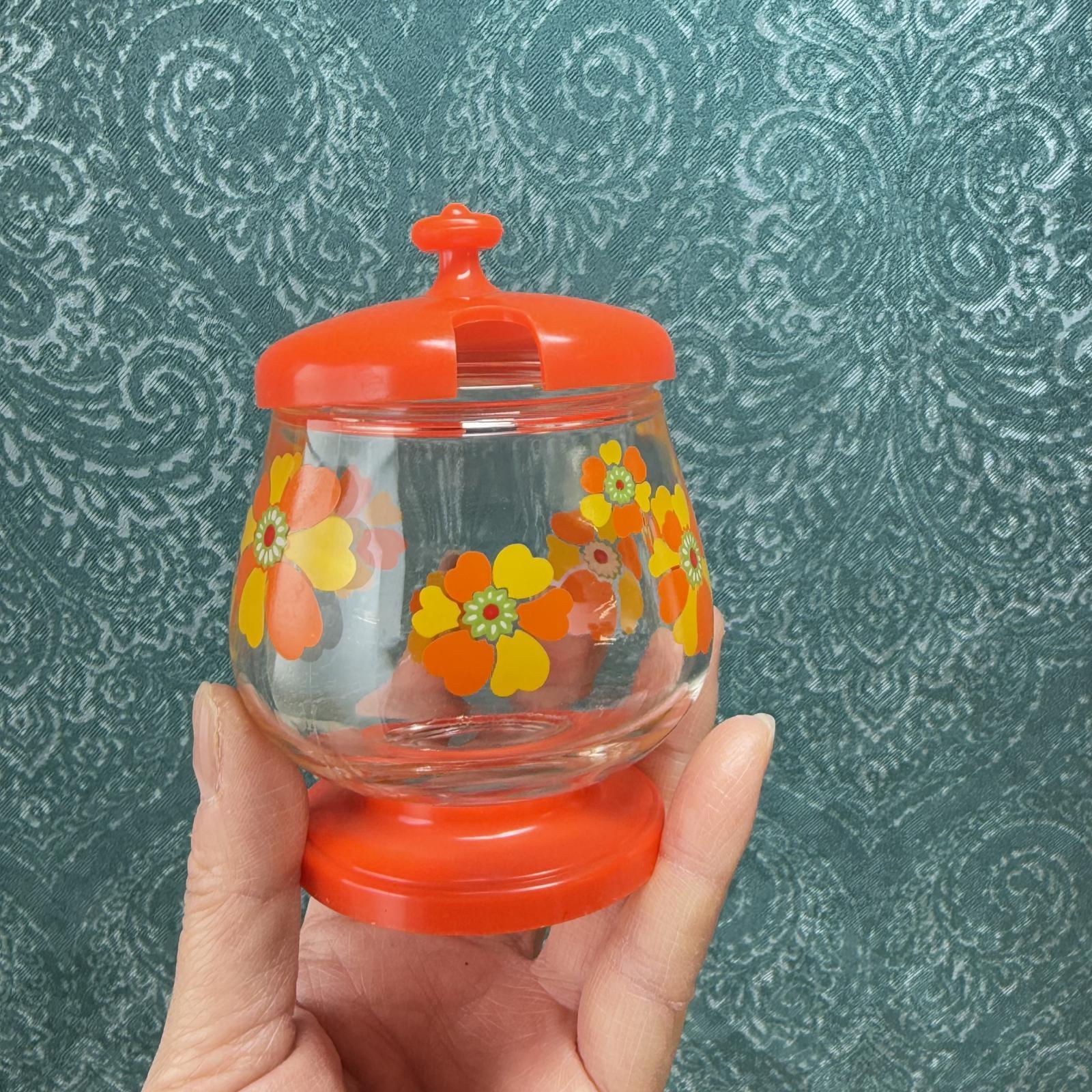 ニッスイ工業 砂糖入れ FK型 花柄ガラスのシュガーポット