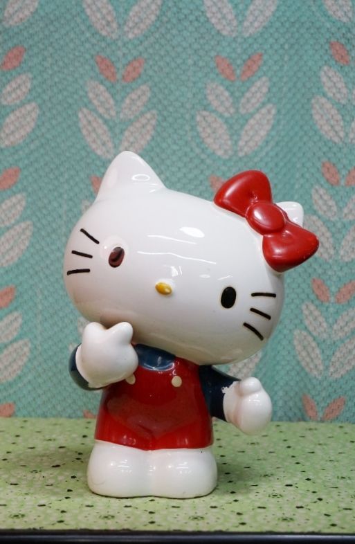 SANRIO サンリオ旧ロゴ ハローキテイ陶器貯金箱 ヴィンテージ OM648