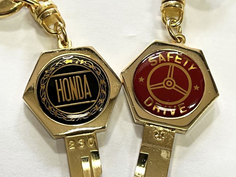 旧車ブランクキー HONDA230スペアキー SAFETYDRIVE ゴールド BK4