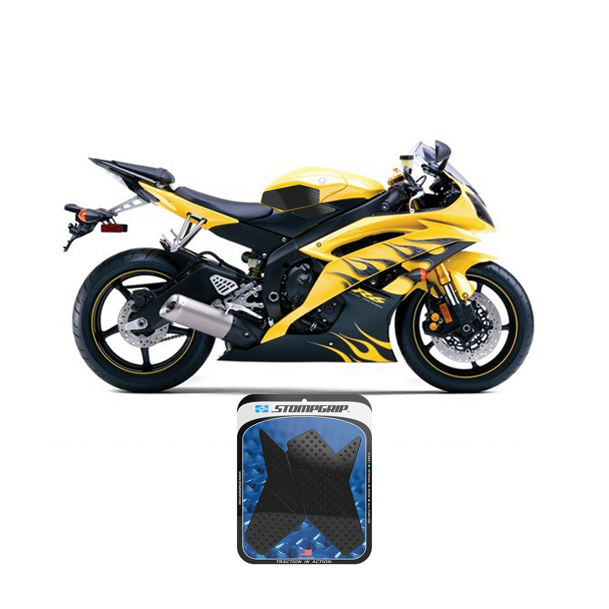 Stompgrip - Yamaha YZF-R6 08-16 Tank Grips (0010)