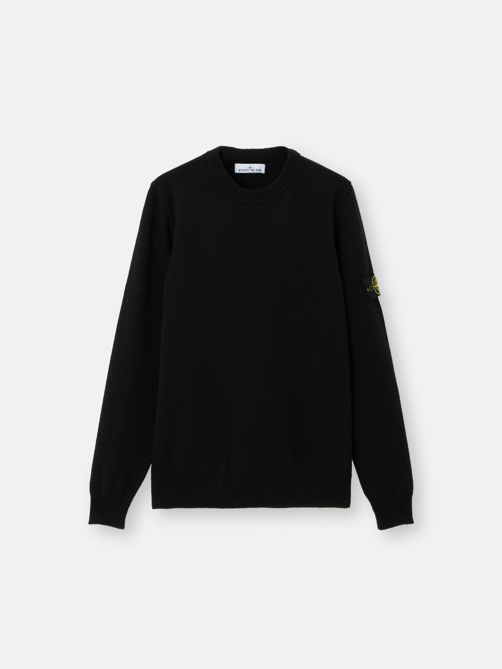 Black Crewneck sweater with reverse stitch details 5100072