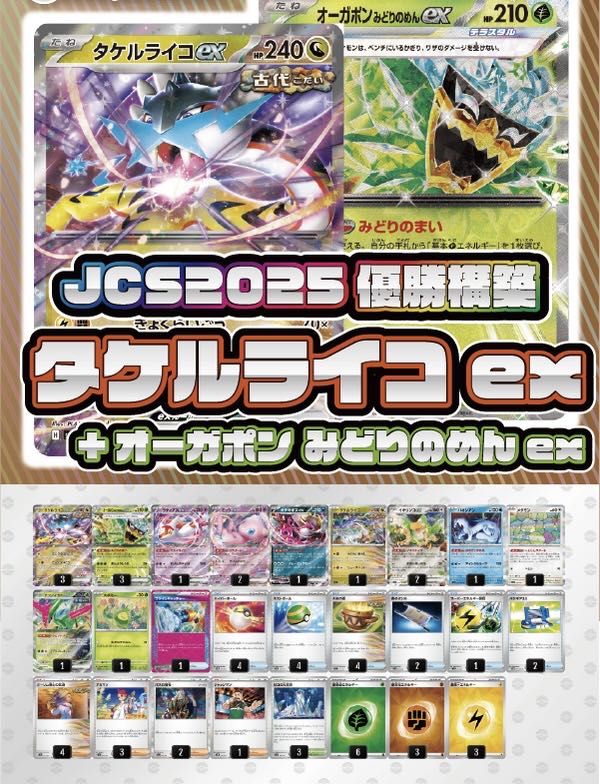 JCS2025優勝構築】タケルライコex【デッキ販売】 スリーブ付き 1枚の