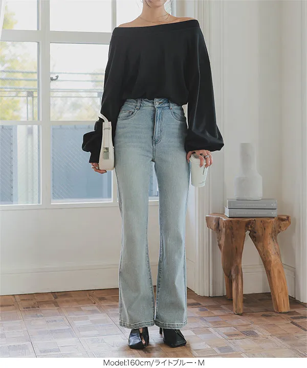 ソフトフレアデニムパンツ [M4128] | SALE！ - レディースファッション