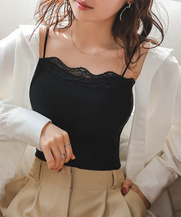 カップ付き レースキャミソール [C7521] - レディースファッション通販