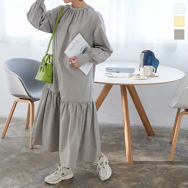 イージーケア前後2way裾切替えワンピース [E3243] - レディース