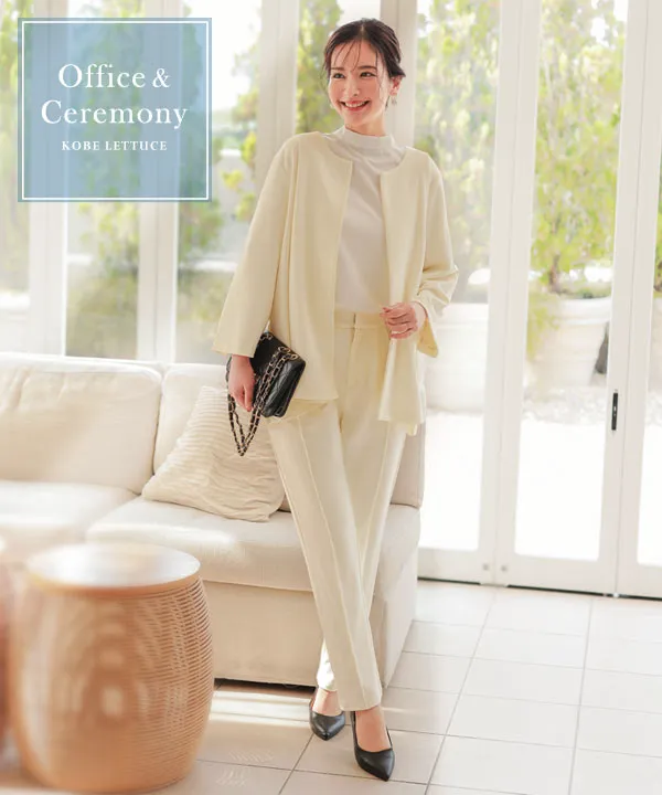セレモニー ] [ ストレッチ × ノーアイロン ] 選べる4サイズ 細見え