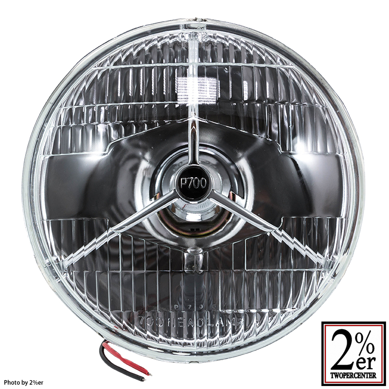 スリーポイントヘッドライトレンズ ルーカスタイプ7インチ H4 / 2％er