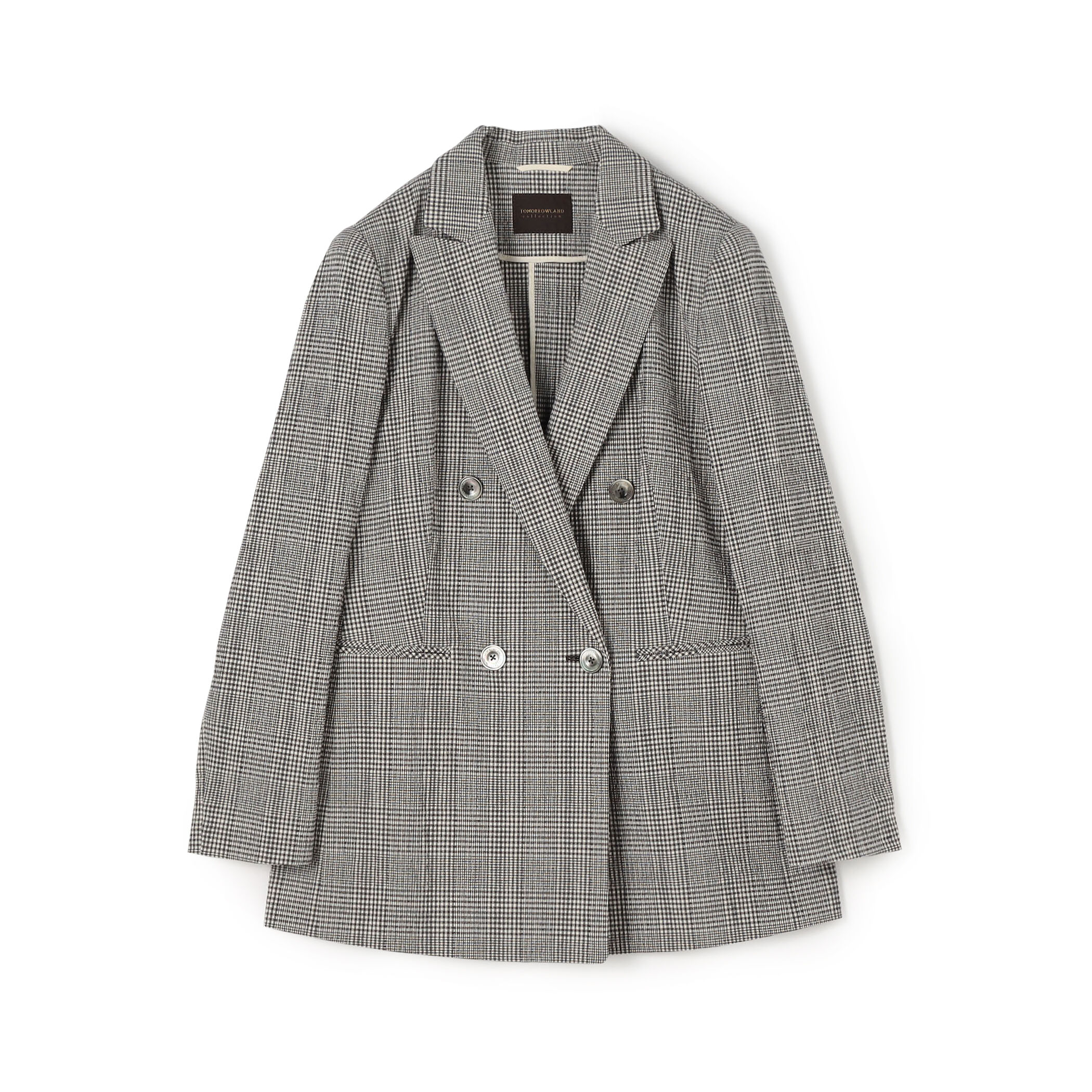 グレンチェックサッカー ダブルブレストジャケット｜トゥモローランド