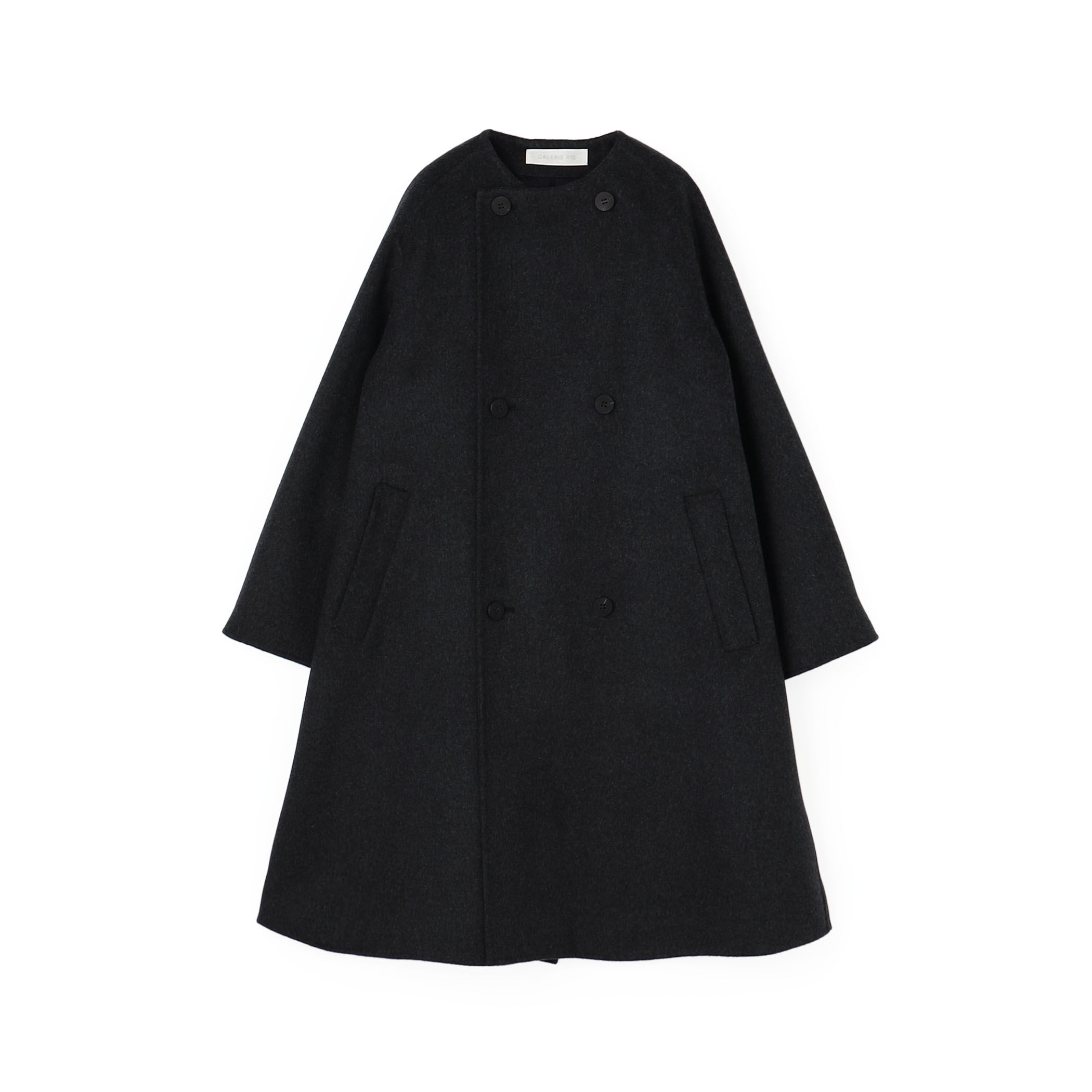 ウールダブルフェイス カラーレス トレンチコート｜トゥモローランド