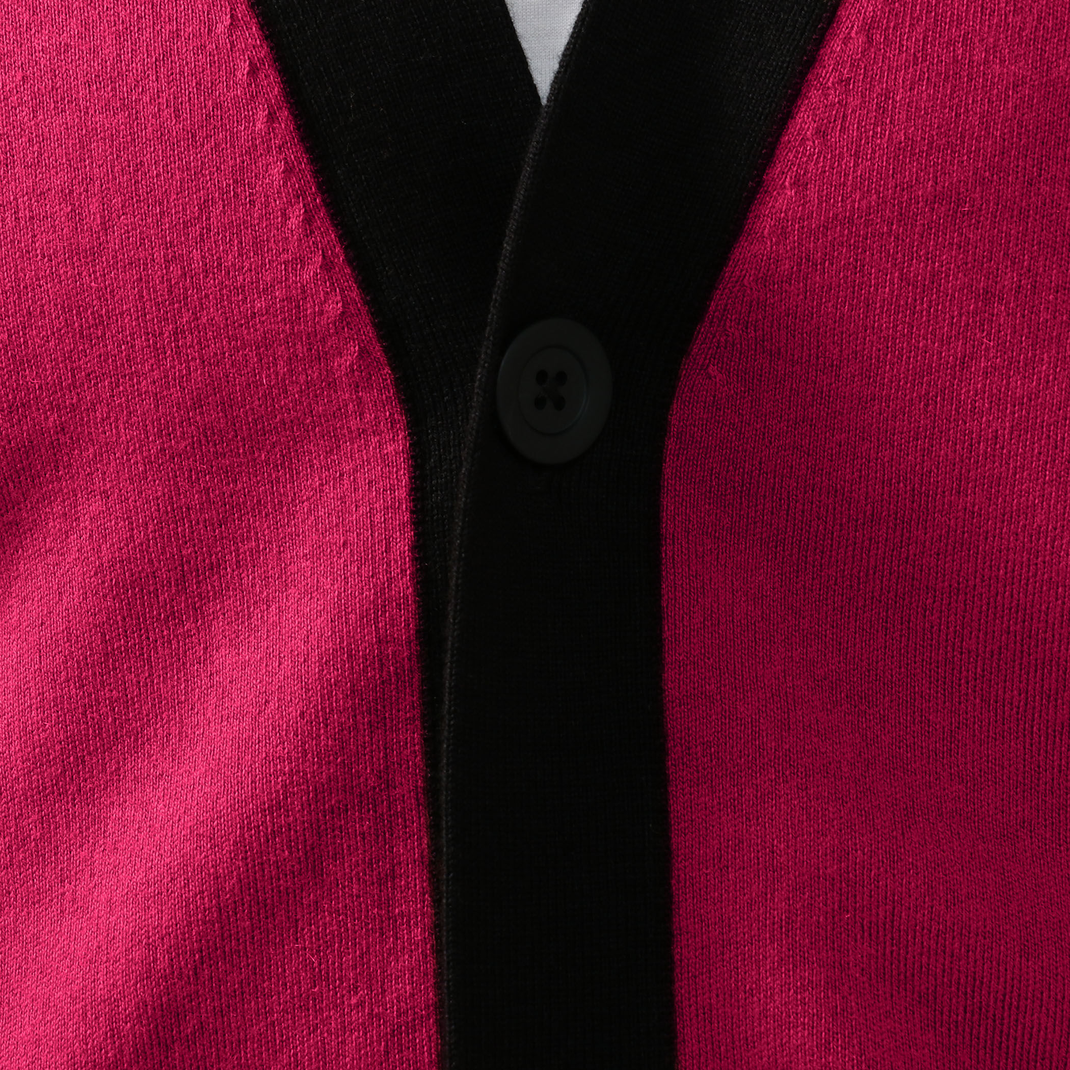 CABaN コットンカシミヤ バイカラーVネックカーディガン