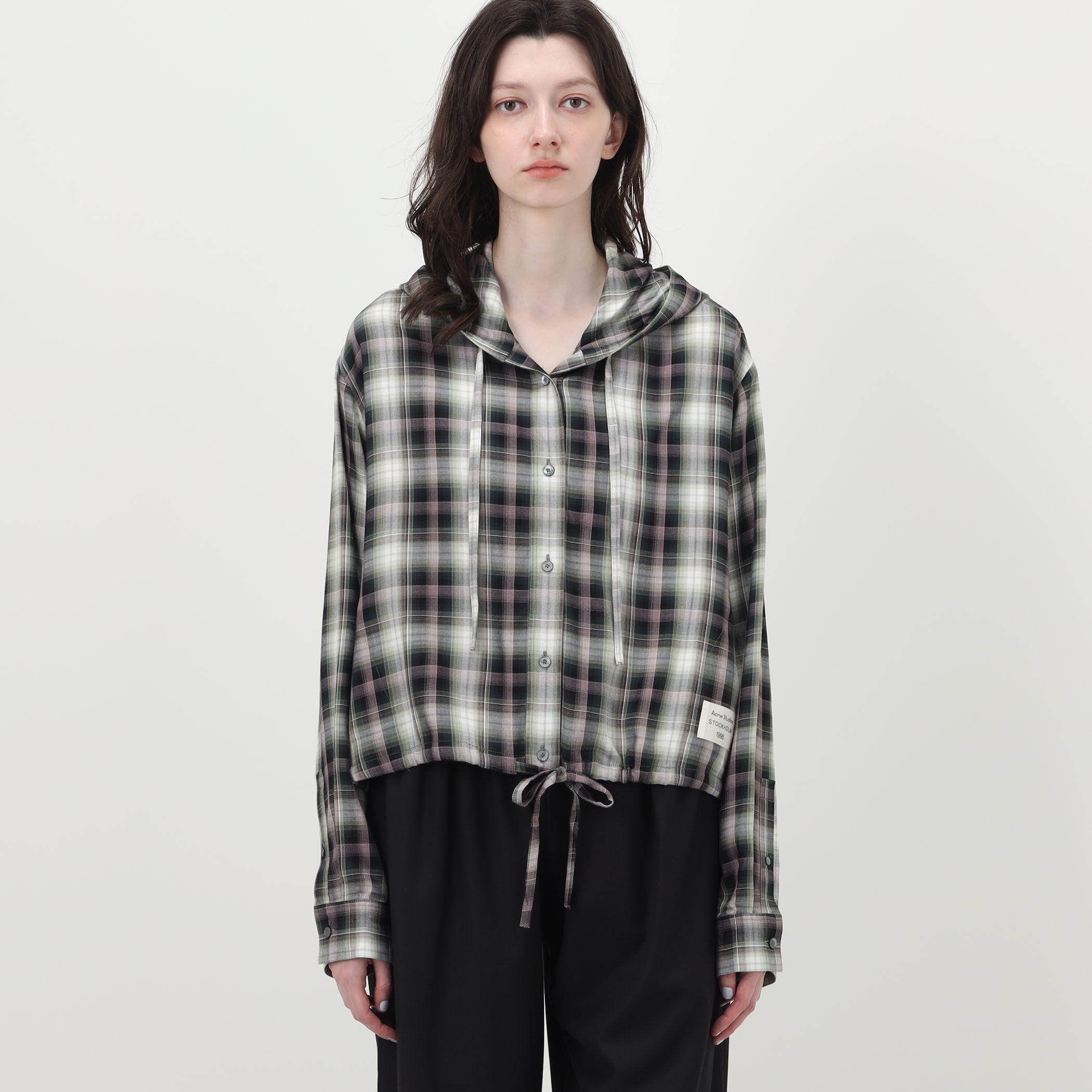 Acne Studios チェック フーデッドオーバーシャツ｜トゥモローランド