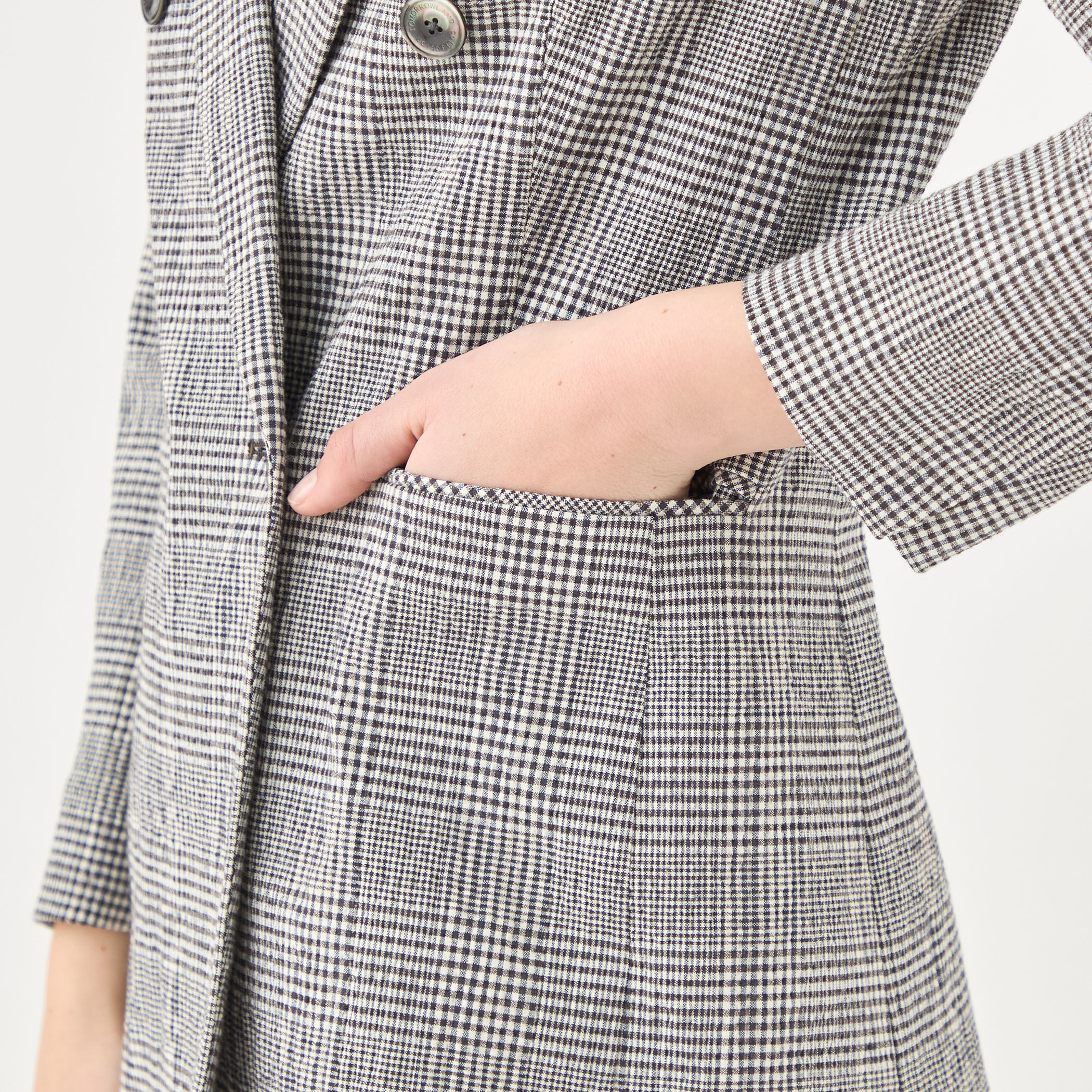 グレンチェックサッカー ダブルブレストジャケット｜トゥモローランド