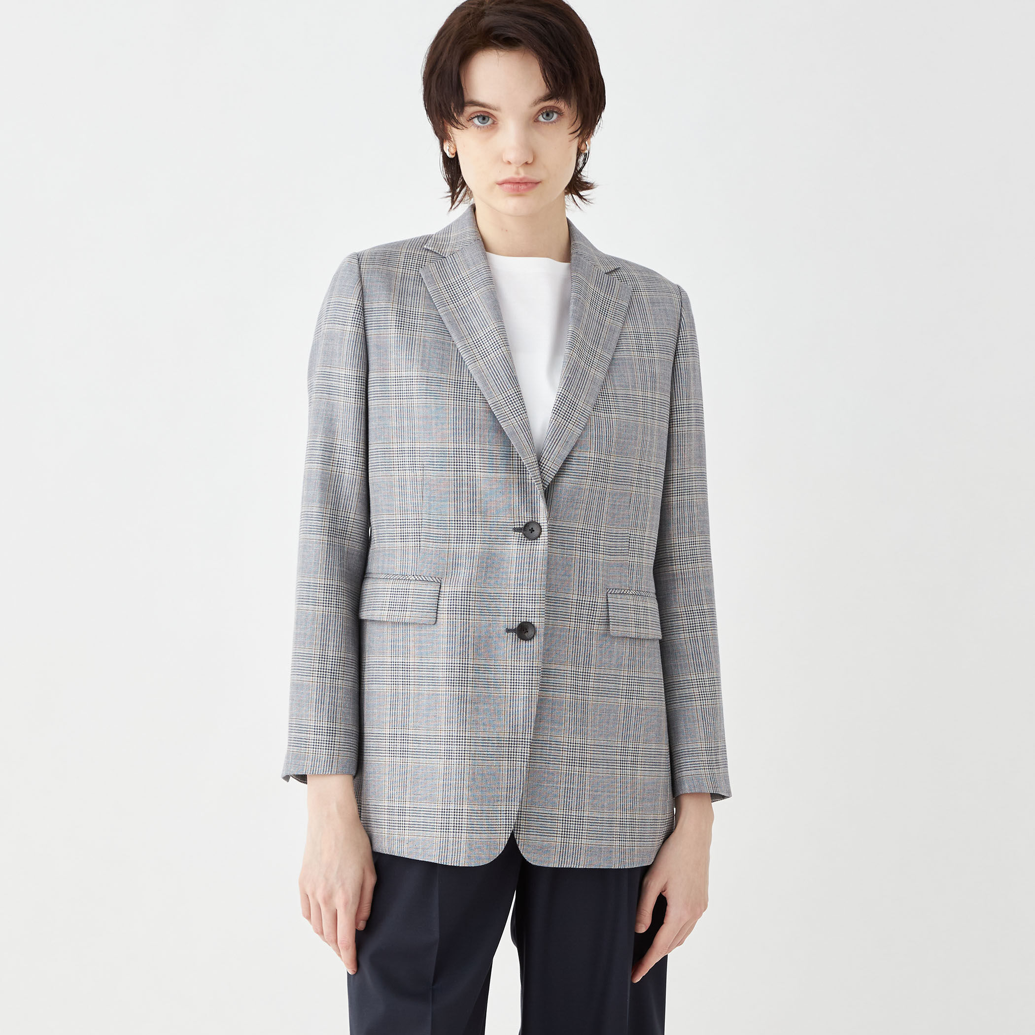 サマータイムグレンチェック ベルテッドジャケット｜トゥモローランド