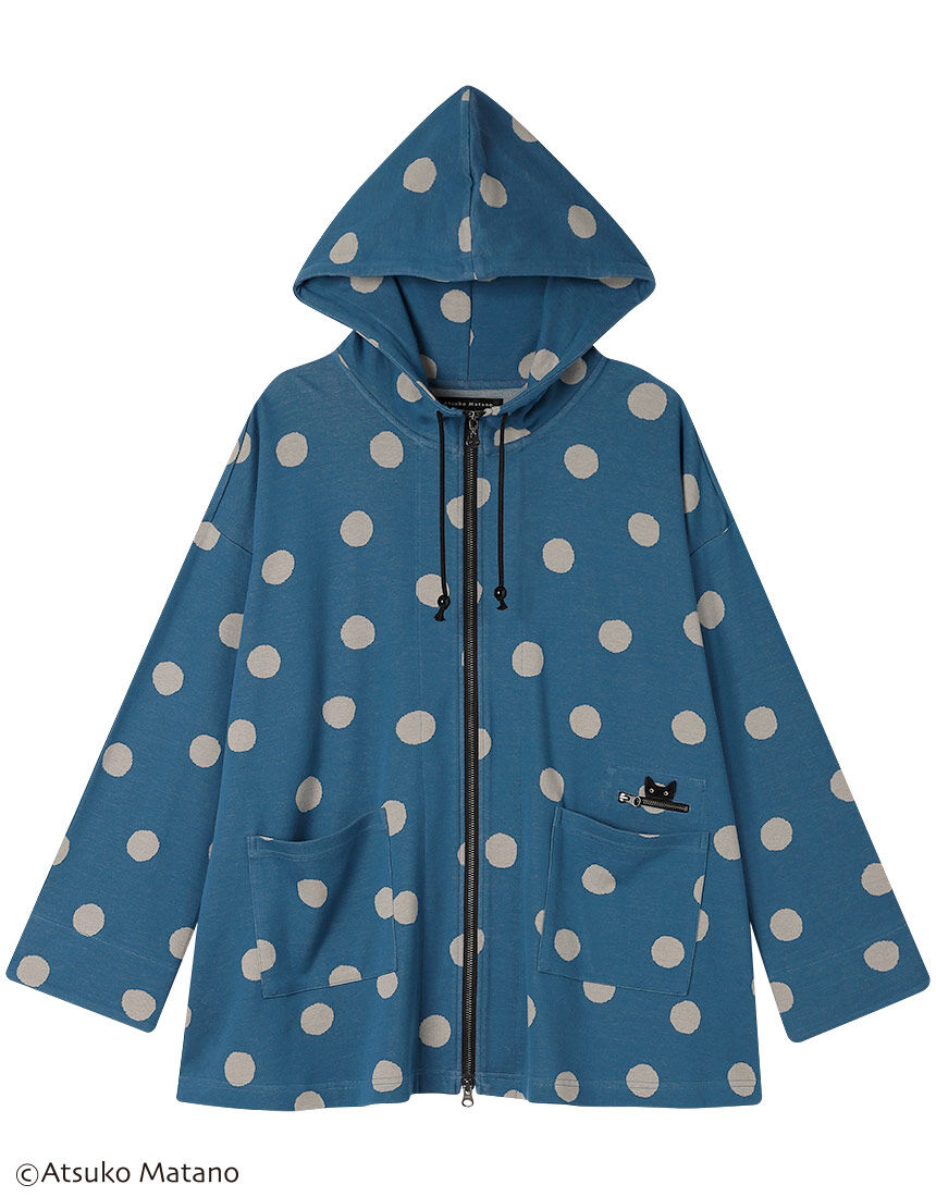 アツコマタノ 【綿100％】ポケットからのぞく黒猫がデザイン