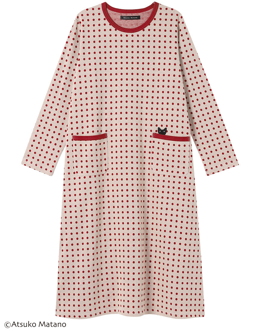 新品タグ付き マタノアツコ パジャマ ルームウェア ワンピ 更紗 ピンク