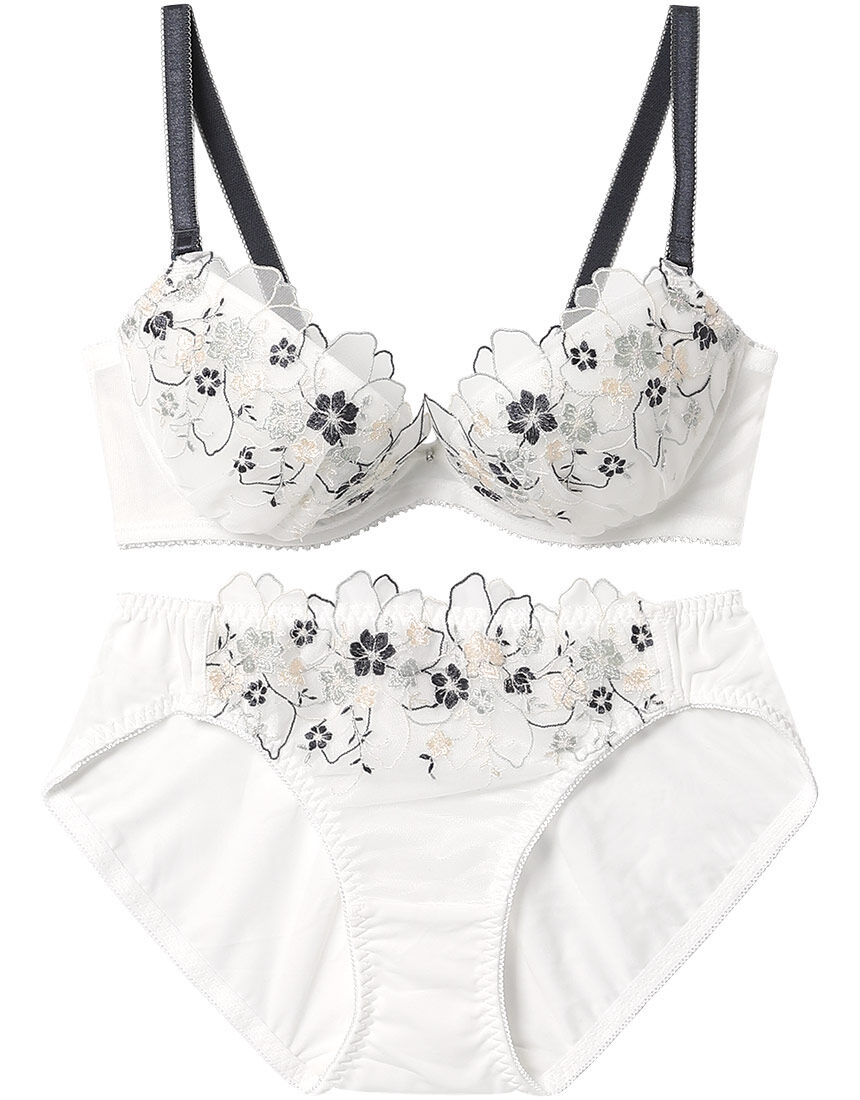 Lingè Noël ランジェノエル フローラルレース ブラ＆ショーツセット