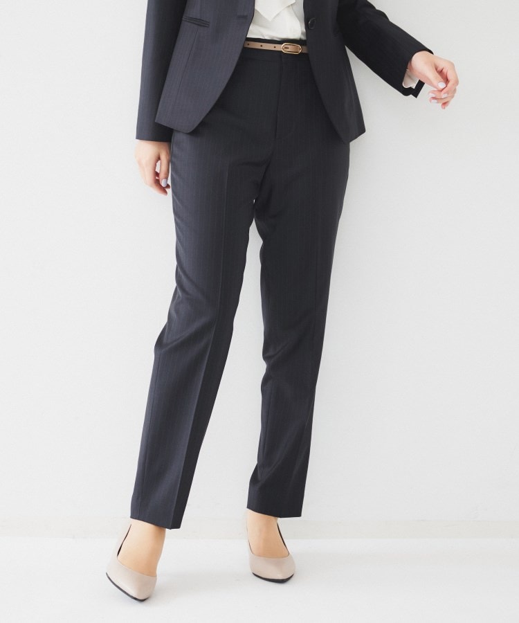 通勤スーツ】ウーステッド テーパードパンツ（フルレングスパンツ