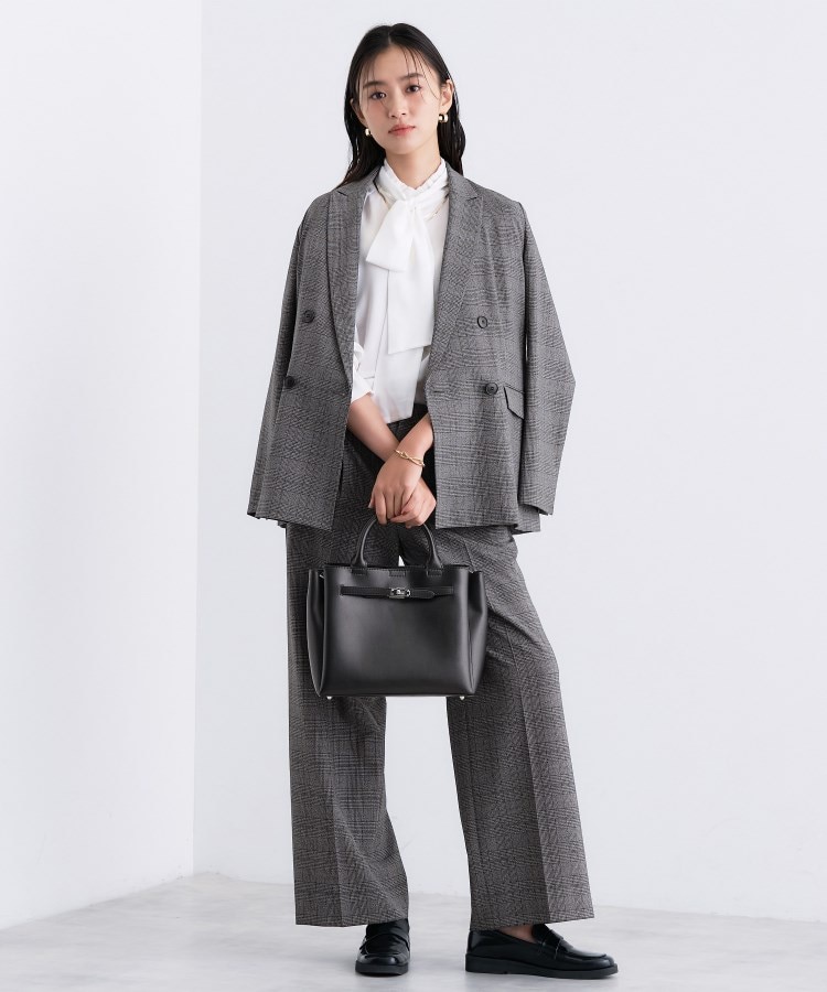 洗える／オンオフ】チェック柄ダブルジャケット（テーラードジャケット
