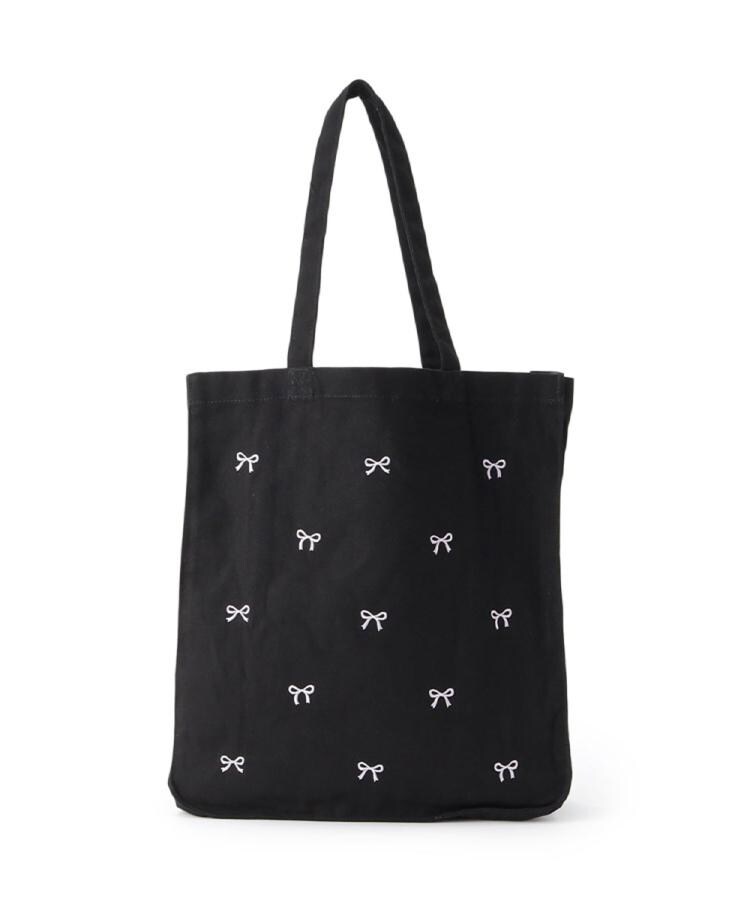 新生活・新学期】リボン刺繍キャンバストートバッグ（トートバッグ