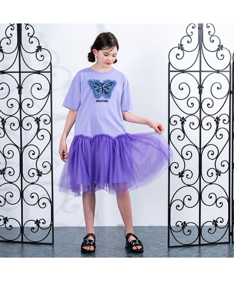 蝶チュールドッキングワンピース（ミドルワンピース） | ANNA SUI mini