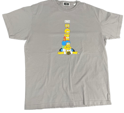 Kith For The Simpsons Family Stack Tee Grey