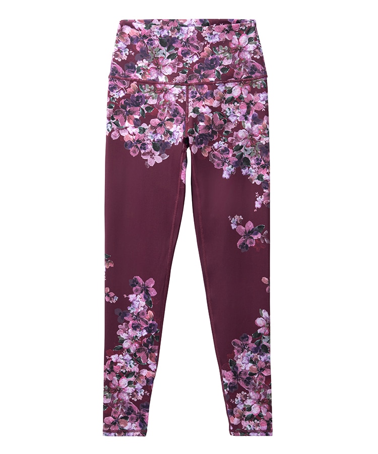 SUKALA】フルオブフラワーパネルレギンス(S・Mサイズ ブルー・モーヴ