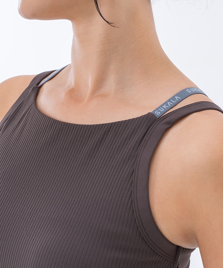 SUKALA】ダブルストラップリブロゴタンクトップ(XS・S・Mサイズ