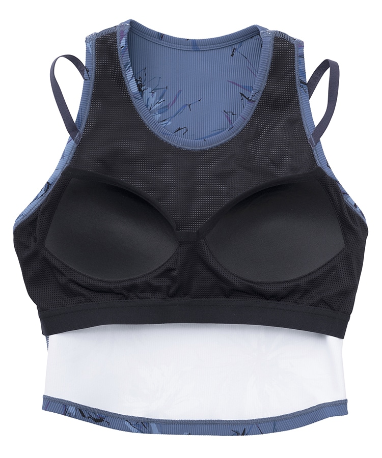 SUKALA】リブBigフラワープリントショートタンクトップ(S・M・Lサイズ