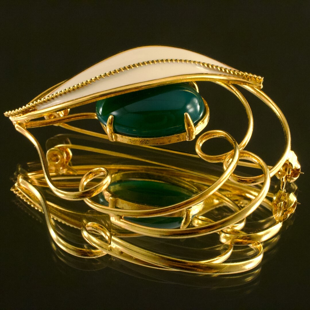 ブローチ 福井県特産 若狭めのう細工 未使用品 - いずみ洋行のストア