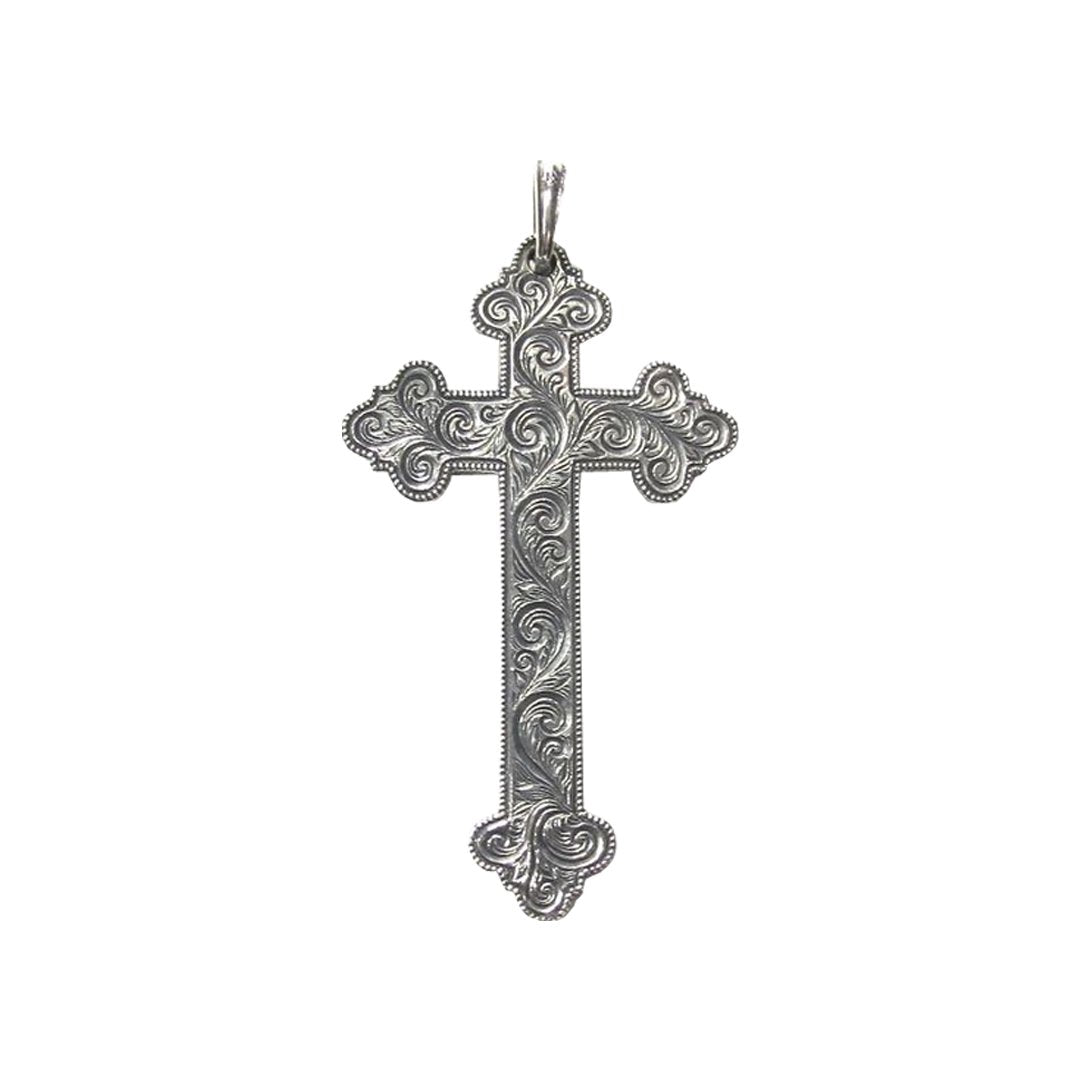 ANTIDOTE BUYERS CLUB / ENGRAVED LARGE CROSS PENDANT (RX-915)